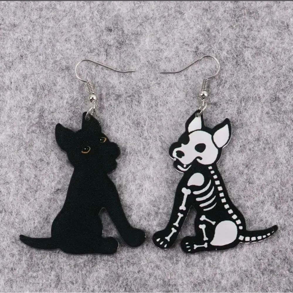 NWOT Skeleton Dog Earrings